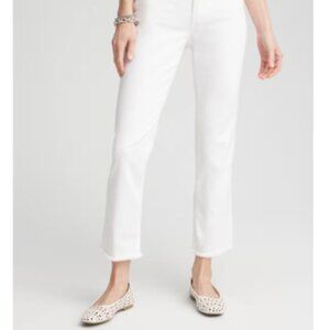 Girlfriend Frayed Cropped No Stain Jeans